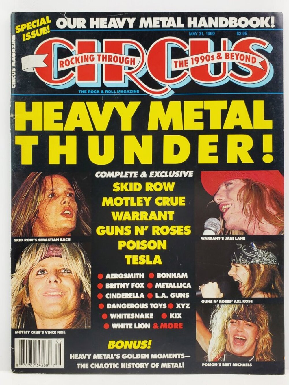 Circus Magazine Vintage May 1990 Heavy Metal Guns N' Roses Skid Row Motley Crue